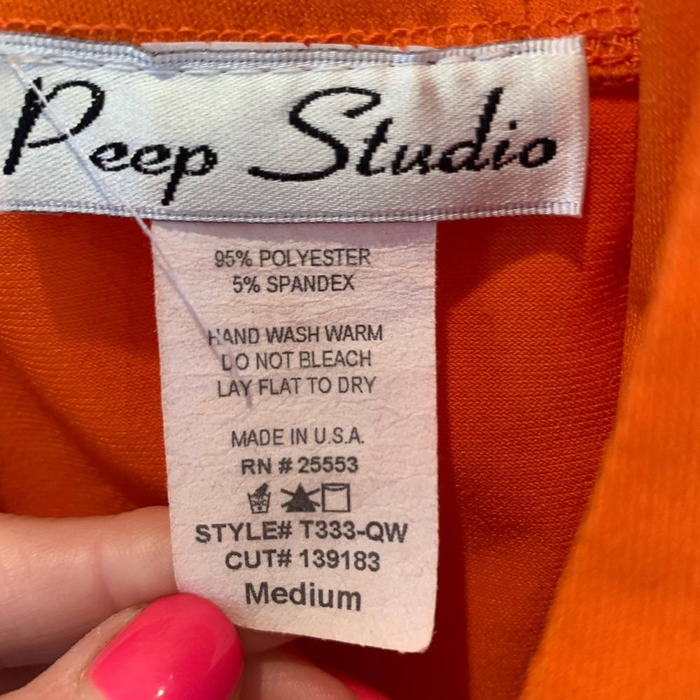 Orange Halter Top Beading & Gold Detail Vols! Sz M - Picture 4 of 5